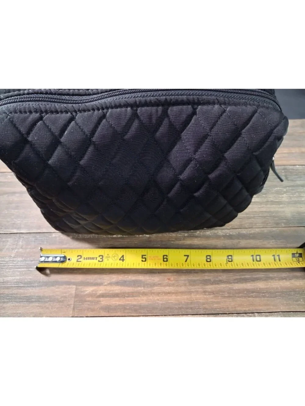 Vera Bradley Makeup Bag Black Quilted Cotton Cosmetic Pouch Travel